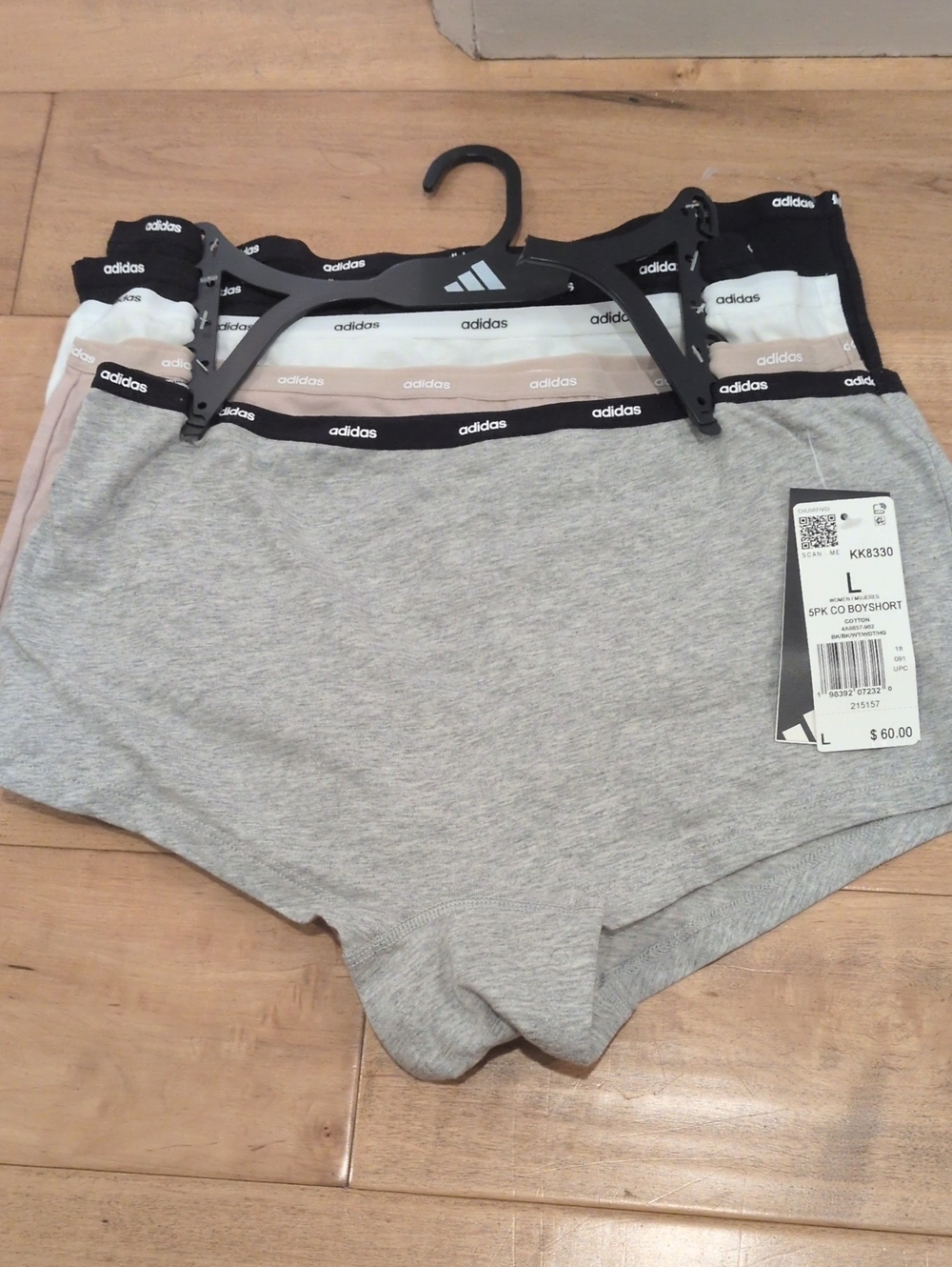 NWT Adidas Boyshorts Panties Underwear 5 Pack Large Woman's Ladies